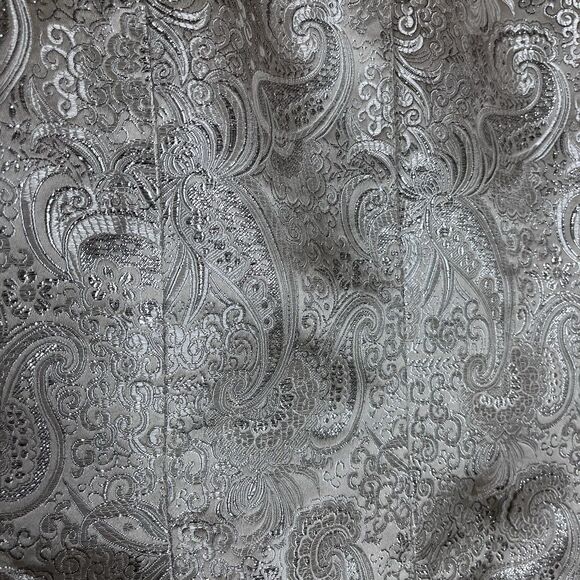 Cache Gold Silver Metallic Paisley Lined Rhinestone Button Jacket Women’s Size 6 - Picture 7 of 10